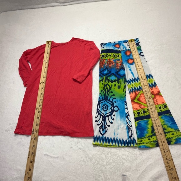 Pomelo Vibrant Peach, Blue and Green Patterned Outfit - Picture 6 of 10